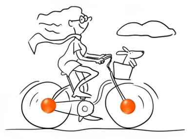 Cartia animation of girl and bike