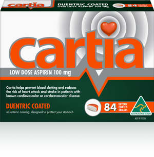 Australian-made logo on Cartia pack